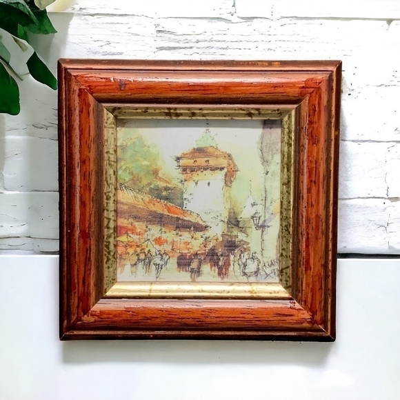Frame World in Watercolor Wood Frame KRAKOW Post Card Reproduction Souvenir Gift - Picture 1 of 3